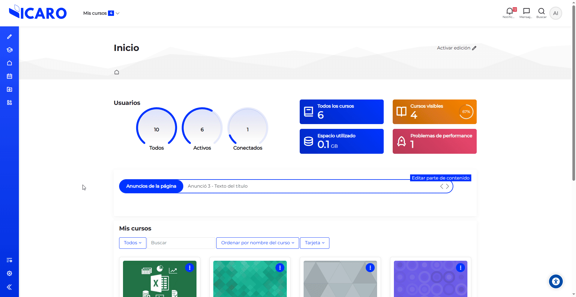 Edición de perfil de usuario en Moodle